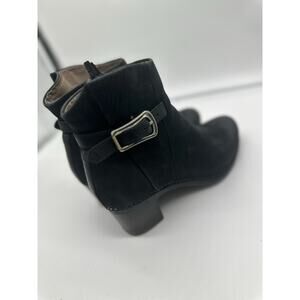 Dansko Hartley Black Suede Leather Ankle Boots size 37 / 7 Chunky